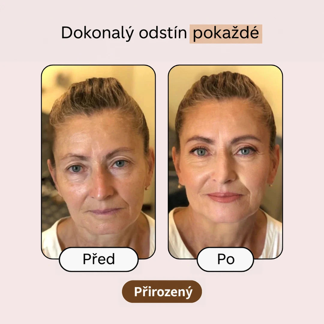Make-up 2 v 1, před a po, odstín Přirozený
