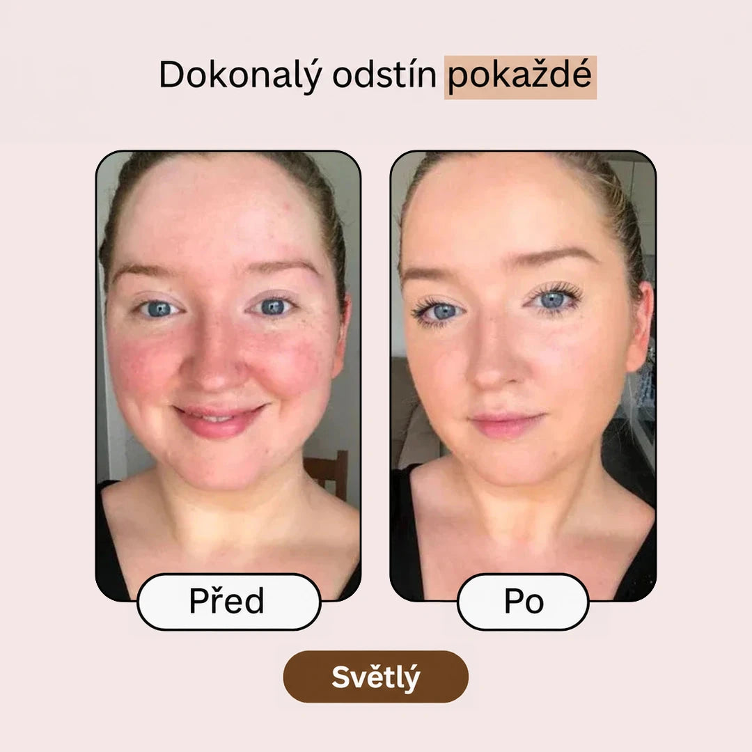 Make-up 2 v 1, před a po, odstín Světlý