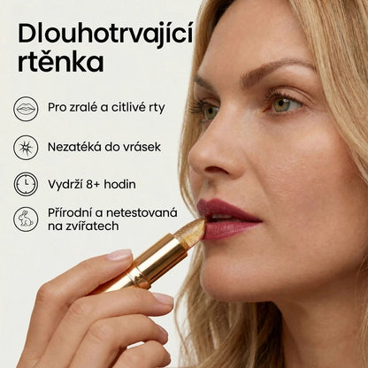 Dlouhotrvající rtěnka pro zralé a citlivé rty